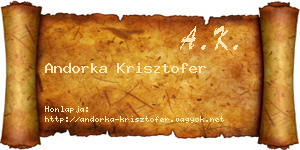 Andorka Krisztofer névjegykártya
