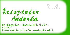 krisztofer andorka business card
